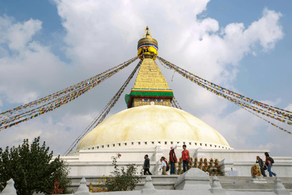 Boudha Nath Stupa, prayer flags, kathmndu