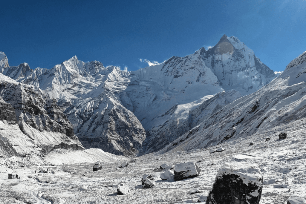 Annapurna Range, view of mountain in winter, Himalayas, Mountain, Nepal