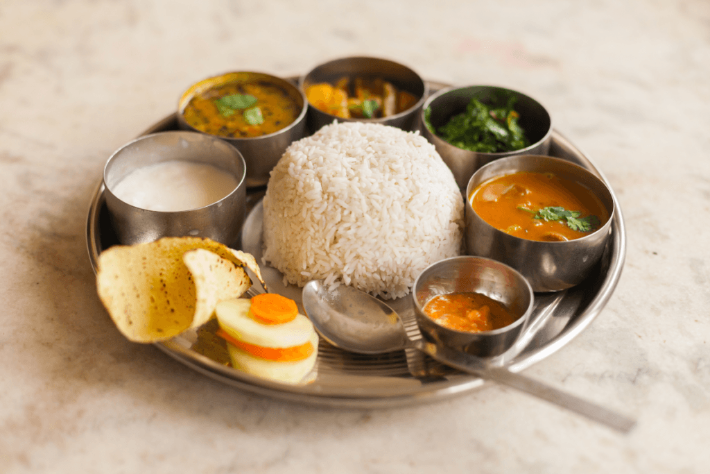 Nepali Thali (Dal Bhat) set, Nepali Khana